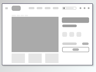 Wireframe of a product page