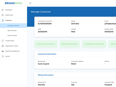 CRM Customer View admin admin dashboard app concept dashboard design graphic deisgn minimal ui