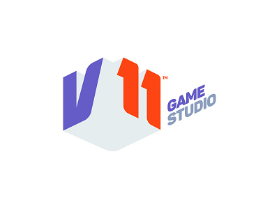 V11 Game Studio | Logo v3 cube game logo logotype mark number perspective studio typography
