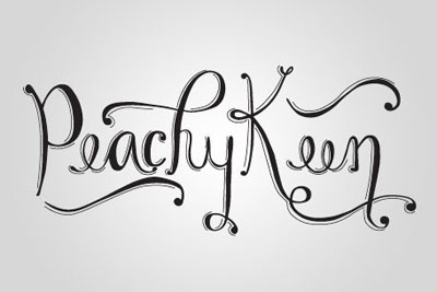 Peachy Keen hand lettering typography