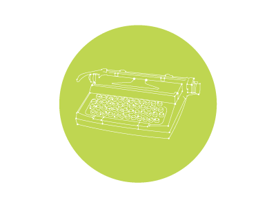 Typewriter green illustration typewriter