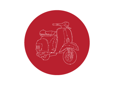 Scooter illustration red scooter