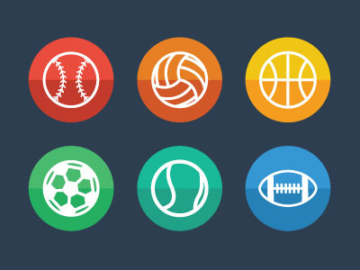 Sports Icons baseball basketball football icons soccer sports tennis volleyball