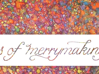 Matters of Merrymaking blog blue hand lettering orange pink purple script typography watercolor yellow