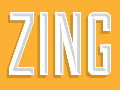 Zing! orange typography white