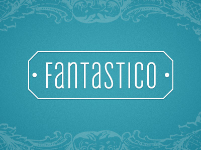 Fantastico blue flourish tag texture typography white