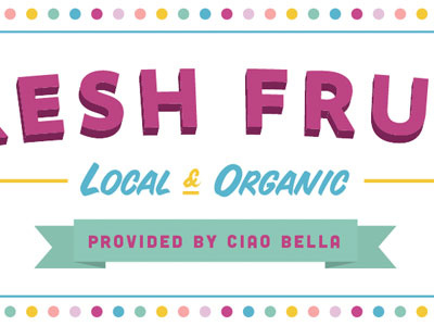 Tooty Fruity circles lines local organic ribbon sign painter typography
