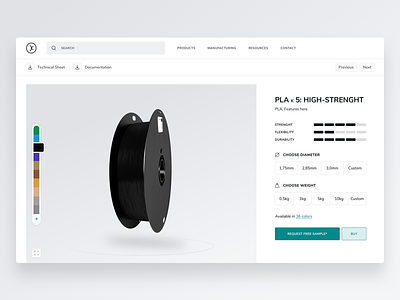 3D Filaments : Product Informations 3d 3d printing comparator configurator customisation filament product