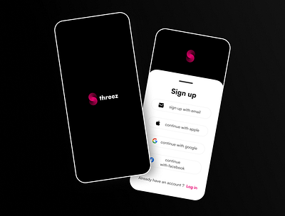 Threez - Music Streaming Platform app branding daily ui dark ui design figma mobile sign up streaming platform ui ui design