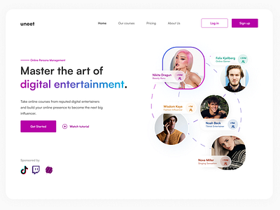 Management Agency Concept - Landing Page agency daily ui design figma gradient influencer landing page management ui ui design ux ux design white