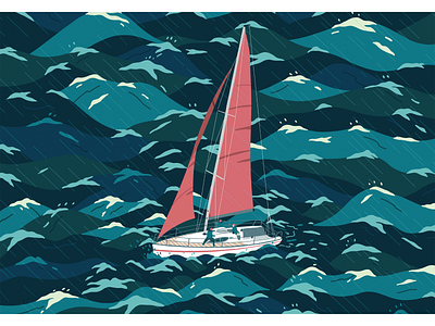 Sailboat colour design illustration sailboat water