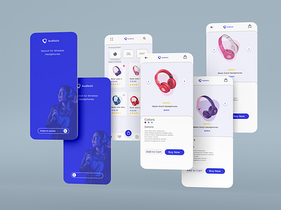 Headphone Ecommerce App | Wireless Headphones Store adobe app app design beauty app branding design ecommerce ecommerce app ecommerce app concept graphic design headphone headphone store ui mobile app online store product shop shopify shopping ui uiux