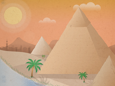 Egypt Retro Travel Poster egypt gradient holiday illustration retro posters