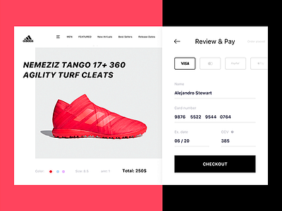 Daily UI challenge #002 — Credit Card Checkout 002 black card challenge checkout credit daily red sport ui