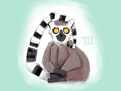 Sad Lemur art artwork cartoon character character design digitalart digitalillustration draw fun character graphic design illustration lemur painting sad lemur sketch