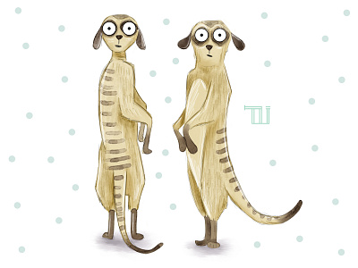 Funny meerkats art artwork cartoon character character design digitalart digitalillustration draw fun character graphic design illustration meercat painting sketch