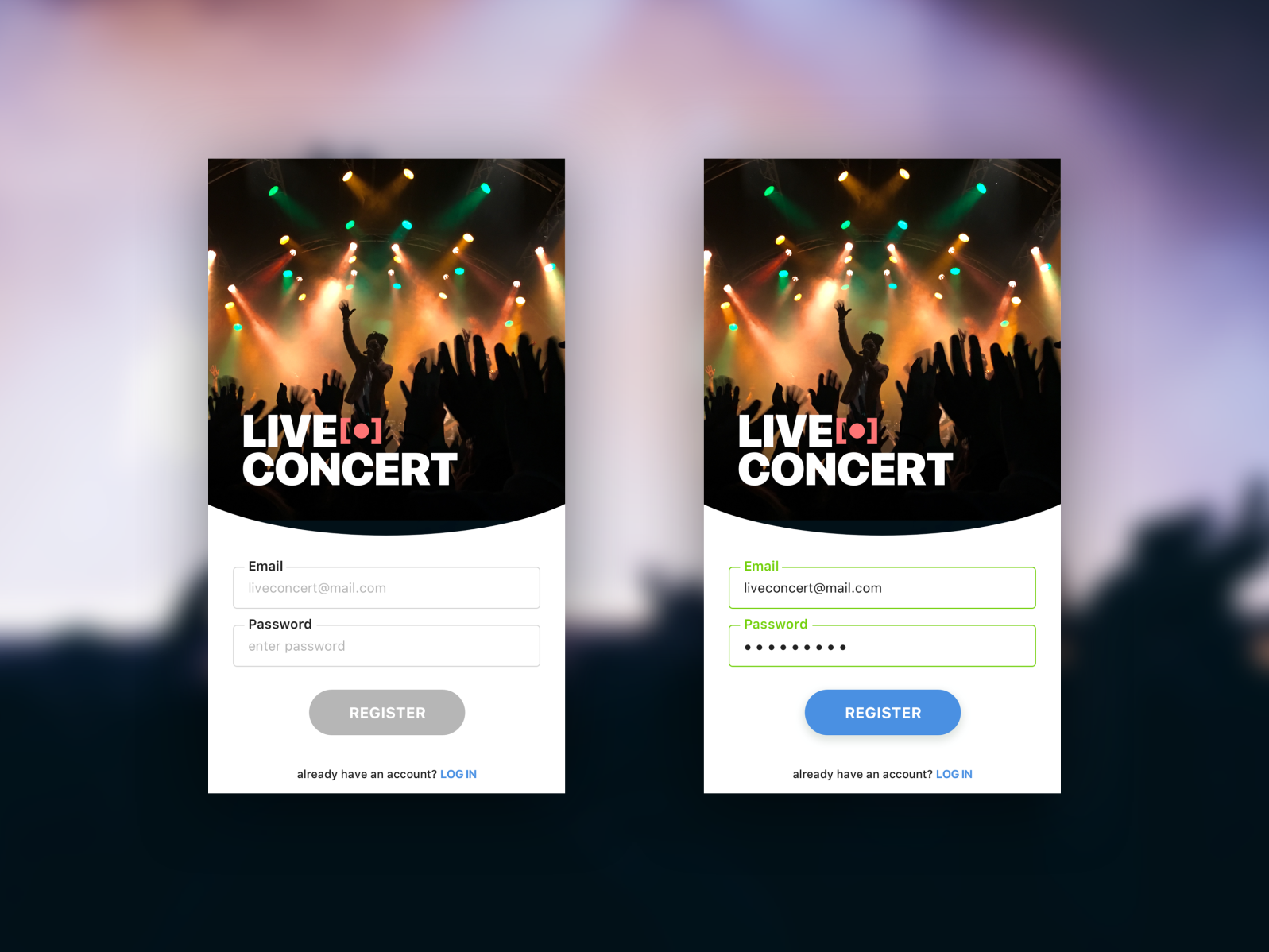 Register Live Concert App by Avis Islamy on Dribbble
