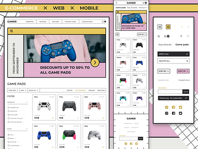 eCommerce gaming store branding design ecommerce mobile online store shop ui ux uxui
