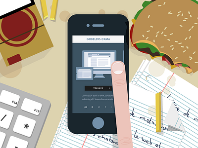 iPhone app app burger chips cigarette design finger flat illustrator iphone keyboard paper photoshop vector