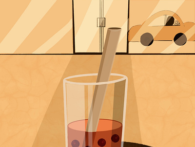 Bubble Tea lover animation bubble tea digital illustrations drawing drinks female illustrator graphic design milk tea motion graphics procreate summer time