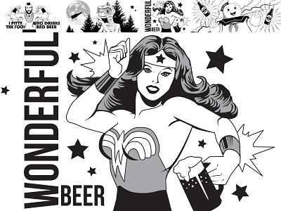 Wonderful Beer beer design illustration mural wonder woman