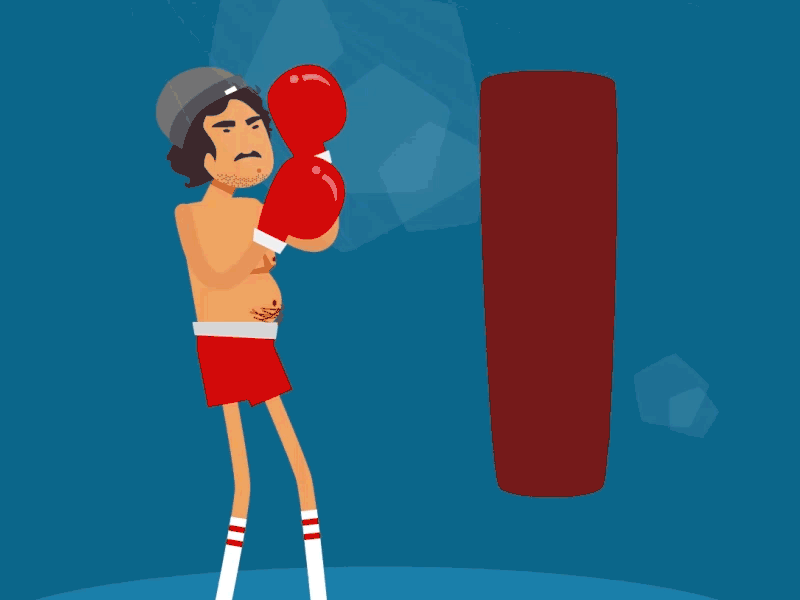 Boxing Loop after effects gif boxer boxing character hipster hipster boxer mustache loop rubberhose skinny
