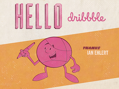 Hello Dribbble! debut shot chacracter illustrator mascot photoshop texture