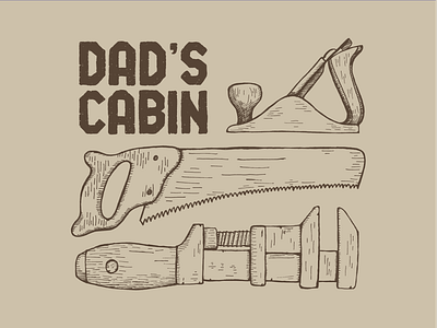 Dad's Cabin Illustrations apparel design design drawing illustration ink logo paper t shirt t shirt design typography vector