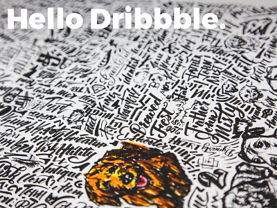Hello Dribbble brush brush pen debut hello sketches sketchpad