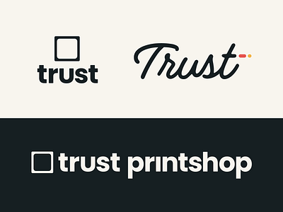 Trust Secondary Logos branding design icons illustration lettering logo printshop rebrand screen printing typography