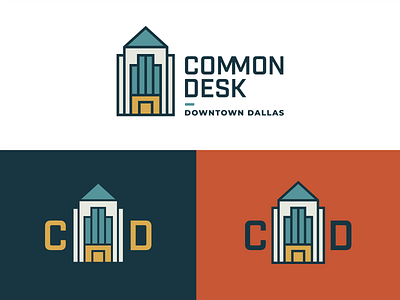 Common Desk Downtown Dallas Logo branding building dallas illustration logo logo design skyscraper typography vector