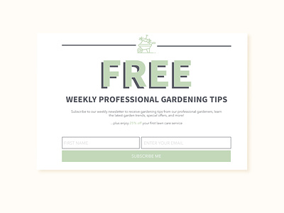 Gardener Newsletter Sign Up branding email blast graphic design newsletter sign up ui