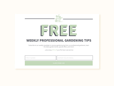 Gardener Newsletter Sign Up branding email blast graphic design newsletter sign up ui