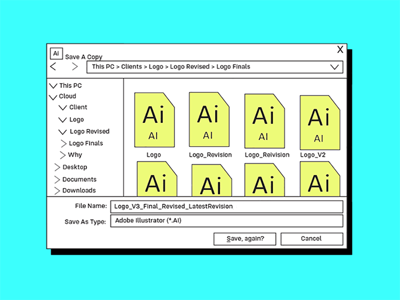 So many revisions... branding design graphic design humor logo