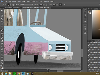 Mr. Melty's Ice Cream Truck - Close Up animation concept art digital painting illustration sketch vehicle design