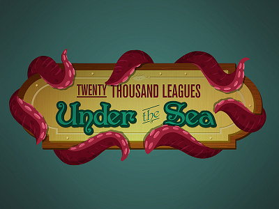 20K Leagues Under the Sea Logo/Illustration - Final design illustration logo octopus photoshop