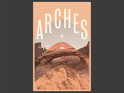 Arches National Park Poster 100 day project arches collage daily design layout national park poster utah