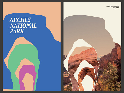 Arches National Park Posters 100 day project abstract arches collage daily design geometric layout national park poster poster design