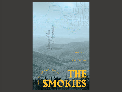 Great Smoky Mountain National Park 100 day project 100days collage design illustration layout poster typography
