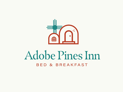 Adobe Pines Inn Bed and Breakfast Logo 100 day project bed and breakfast daily hospitality identity design logo design new mexico taos