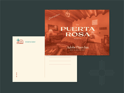 Adobe Pines B&B Postcard 100 day project branding daily design layout new mexico postcard postcards taos typography weeklywarmup