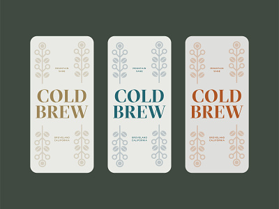 Minimal Cold Brew Coffee Labels branding coffee cold brew labels minimal packaging typography