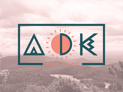 Adirondack Mountains adirondacks badge design illustration logo mountains new york type design vector