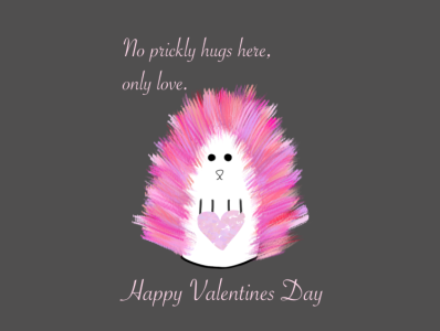 Porcupine Love - Valentines Rebound animal bright card colorful creative design digital drawing graphic graphic design heart illustration pink porcupine procreate purple raster red valentines valentines day