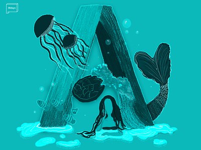 A for Aqua 2dillustration 36dayoftype 36daysoftype08 adobe adobephotoshop aqua graphicdesign illustraion monochrome typedesign typography