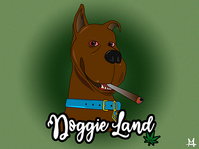 Doggi-Land (GTA Style) 420 cannabis design drawing illustration illustrator mathieudouedesign photoshop scoobidoo typography