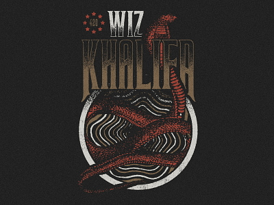 Wiz Khalifa - Cobra Sleeveless Tee 420 apparel cobra dark design engraving hip hop marijuana rap retro shirt simple snake texture vintage weed wiz wiz khalifa