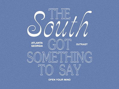 Outkast - The South Apparel Design andre 3000 apparel atlanta baby blue big boi design hip hop layout merch minimal modern outkast rap retro shirt simple south type typography vintage