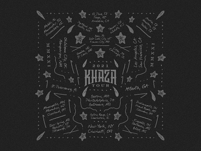 Kevin Gates - Khaza Tour Bandana bandana collage dark design hip hop kevin gates layout merch modern rap scratch streetwear texture tour type typography vintage