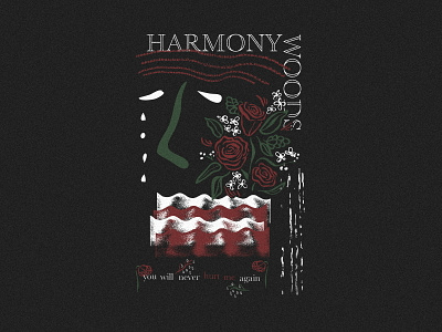 Harmony Woods - Graceful Rage abstract apparel cry dark design emo face floral geometric harmony woods indie merch modern rage rose shirt skeletal lightning tears texture y2k